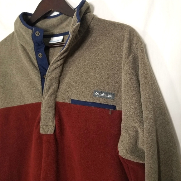 Columbia Other - COLUMBIA 1/4 zip pullover sweater red/gray pocket